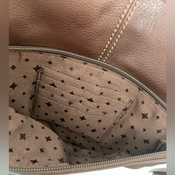 Fossil Morgan Traveler Brown Pebbled Leather Crossbody Purse - Picture 8 of 11